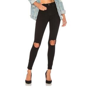NWT Lovers and Friends Mason High Rise Jeans Black Distressed Knee Size 26